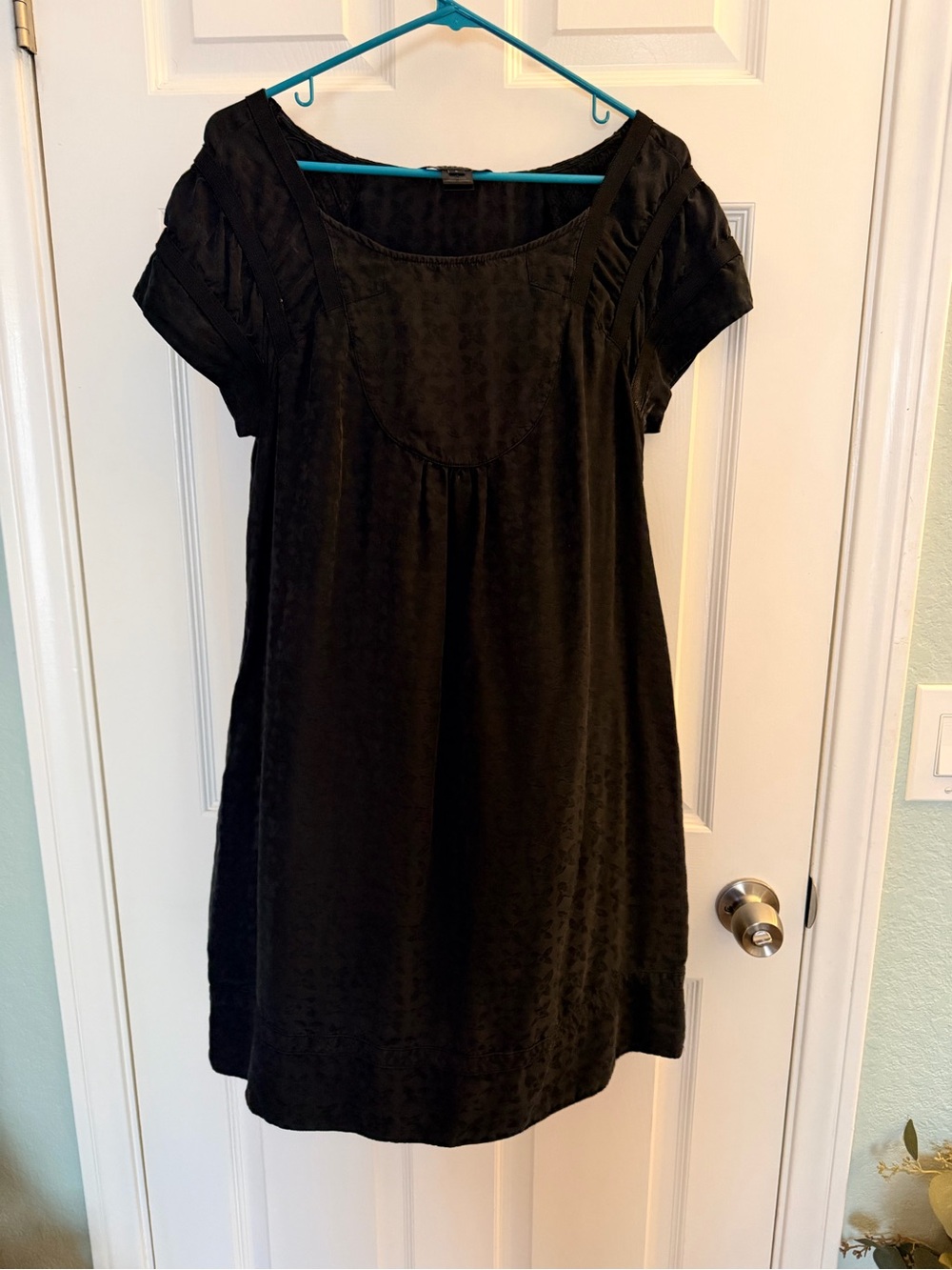 Marc By Marc Jacobs Black Short Sleeve Mini Dress, Babydoll Dress